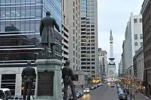 Morton Monument, looking east toward the Indiana Soldiers' and Sailors' Monument.