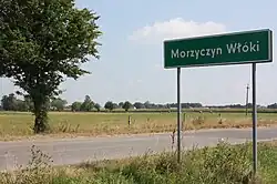 Road sign in Morzyczyn-Włóki