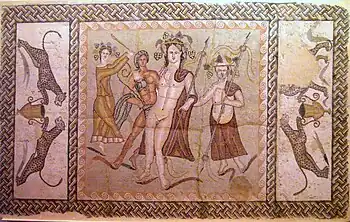 Roman mosaic of Bacchus from Complutum