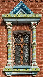 Russian Revival - Window of the Church of the Theotokos of Tikhvin, Moscow, by Nikolay Martyanov, 1911-1912