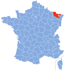 Location of Moselle in France