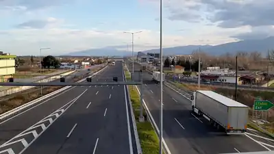 The E75 (A1) near Katerini, Greece (southbound view)