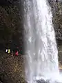 Hikers behind Moul Falls