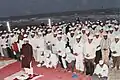 Moulana Ghousavi Shah praying Namaz with disciples at sea shore in Machilipatnam