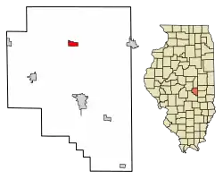 Location in Moultrie County, Illinois