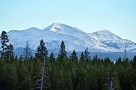 Mount Holmes (center) from Madison River, October 2010