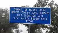 Texas Highway Marker at McDonald Observatory