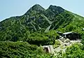 Shiomi Mountain hut and Mount Shiomi(seen from west)