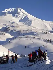 Timberline offers convenient access for search and rescue teams setting out on December 17, 2006, to search for three missing mountain climbers.