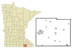 Location of Le Roy, Minnesota