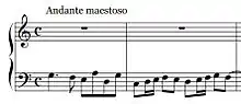  The opening bars of the fugue