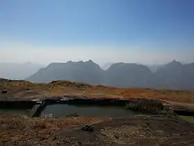 Rock cut cisterns on the fort with potable water