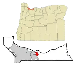 Location in Multnomah County, Oregon