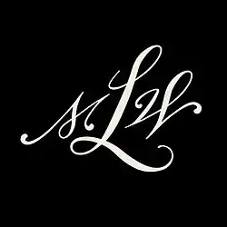 The white text "MLW" in cursive, across a black background