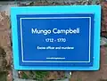 Plaque on the Ardrossan Heritage Trail commemorating Mungo Campbell.