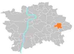 Location of Běchovice in Prague