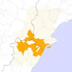 Municipal areas that form the Taula del Sénia