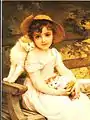 Emile Munier: Girl with kittens