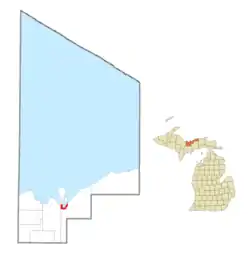 Location within Alger County