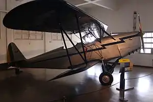 Muniz M-7 manufactured by Companhia Nacional de Navegação Aérea in the Museu Aeroespacial.