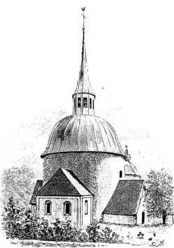 The 12th century round church in 1874