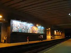 One of the murals inside Metro Copilco