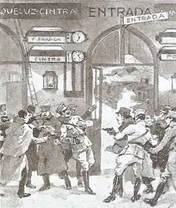 Assassination of Sidónio Pais on December 14, 1918, Rossio railway station, Lisbon, Portugal