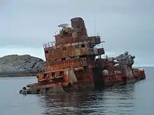 Wrecked Murmansk on 6 January 2002