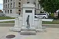 Murphy Memorial Drinking Fountain with courthouse.