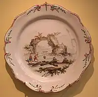 Plate with rural scene