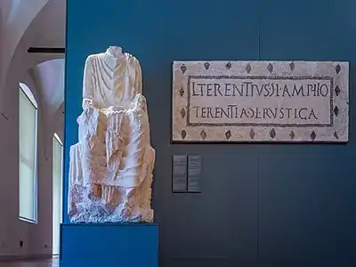 Roman statue with inscription (1st century AD)