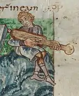 France. Cythara from Stuttgart Psalter