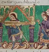 Stuttgart Psalter, 820–830 AD, cythara