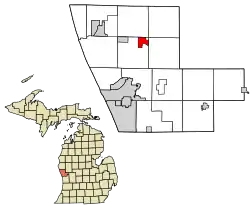 Location of Twin Lake, Michigan