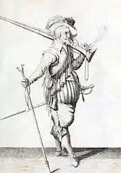 An English musketeer at the time of the assault