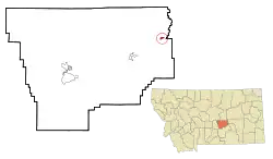 Location of Melstone, Montana