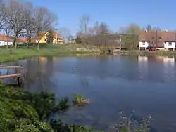 Okoun Pond in the centre of Mutěnice