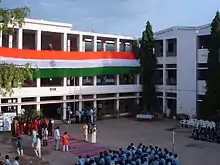 Independence Day in TVS Matriculation Higher Secondary School, during which is the reason students are not studying so Indian Politics was strongly stressed with means of a Skit.