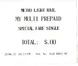 Receipt upon presentation of a MyMulti ticket