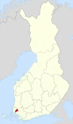 Location of Mynämäki in Finland