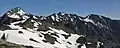 Mount Mystery (left), Hal Foss Peak (center), and Mount Fricaba (right).