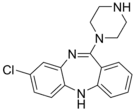 Chemical structure of N-Desmethylclozapine.