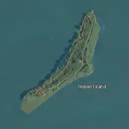 Aerial image of an island.