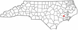 Location of James City, North Carolina