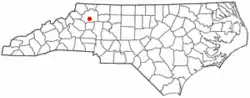 Location of Moravian Falls, North Carolina