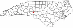 Location of New London, North Carolina