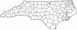 Location of Oxford, North Carolina