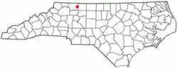 Location of Pilot Mountain, North Carolina