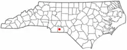 Location of Polkton, North Carolina