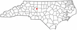 Location in Davidson County and the state of North Carolina
